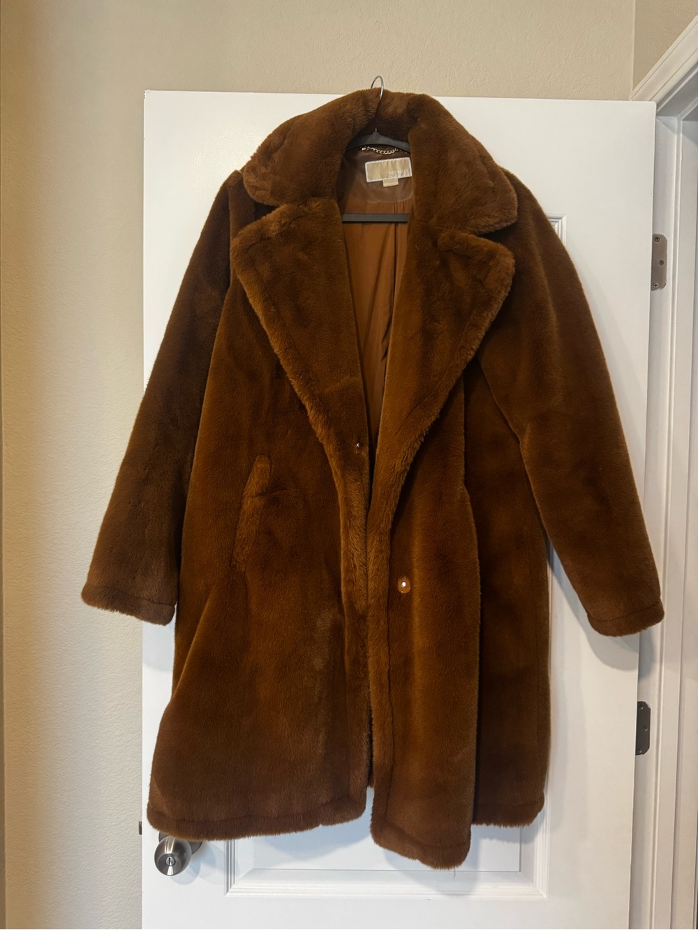 MICHAEL Michael Kors Plush Teddy Coat in Brown